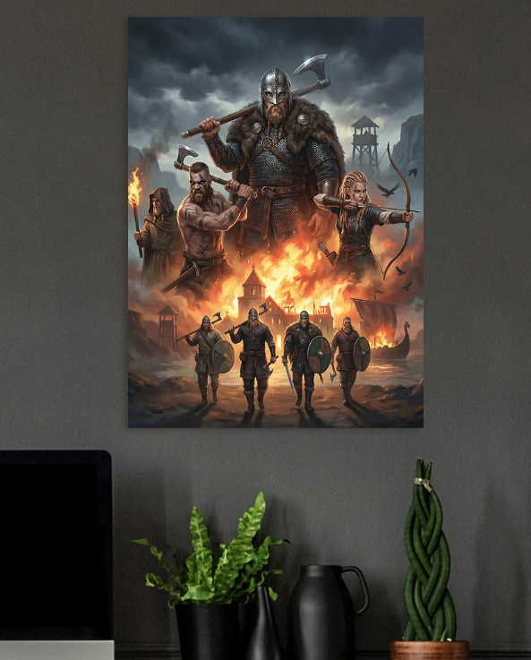 Viking Warriors in Battle